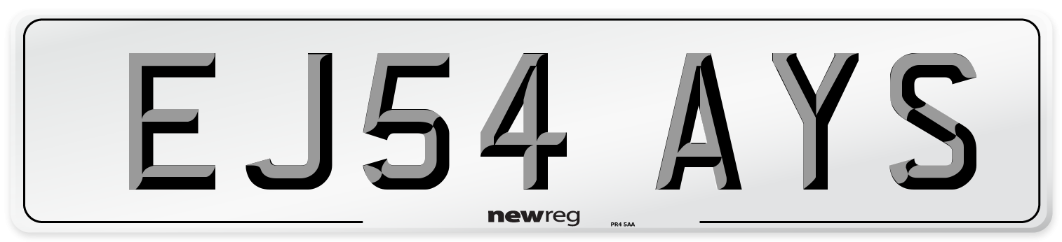 EJ54 AYS Number Plate from New Reg